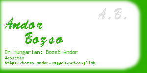 andor bozso business card